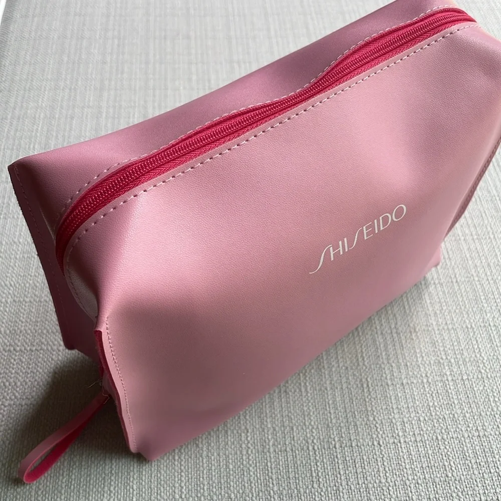 Shiseido pink cosmetics bag